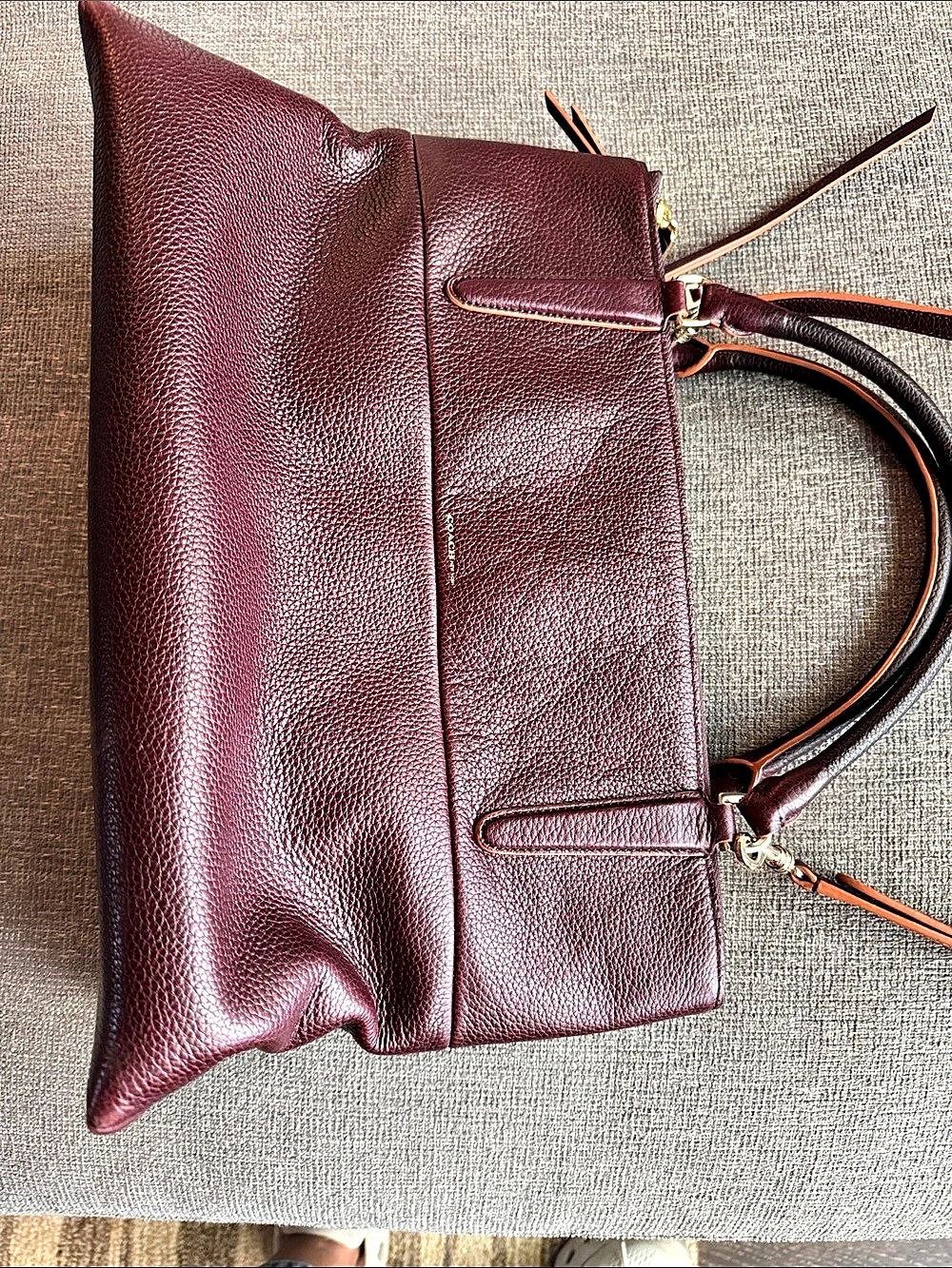 Coach Leather Satchel in Burgundy